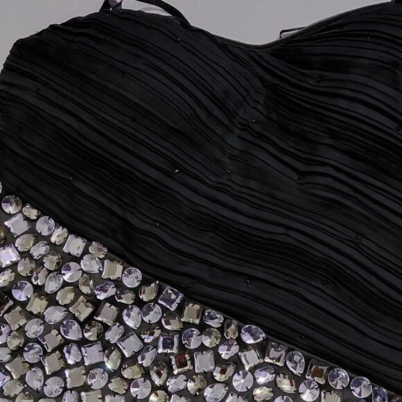Faviana Womens Cocktail Dress Size Small Black Formal Strapless Crystal Beaded - Picture 11 of 11